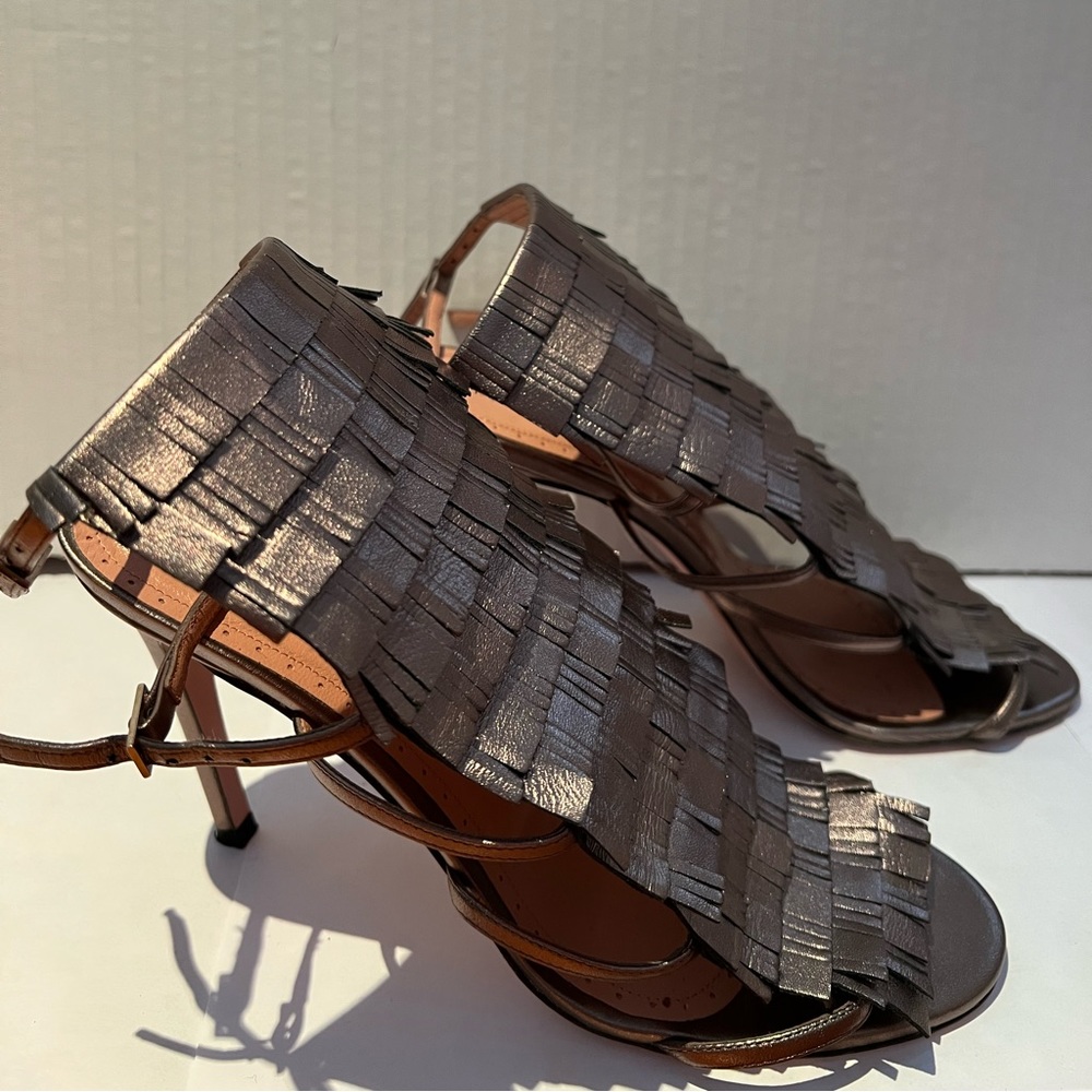 ALEXANDRA NEEL Open-toe silver heels! FINAL SALE